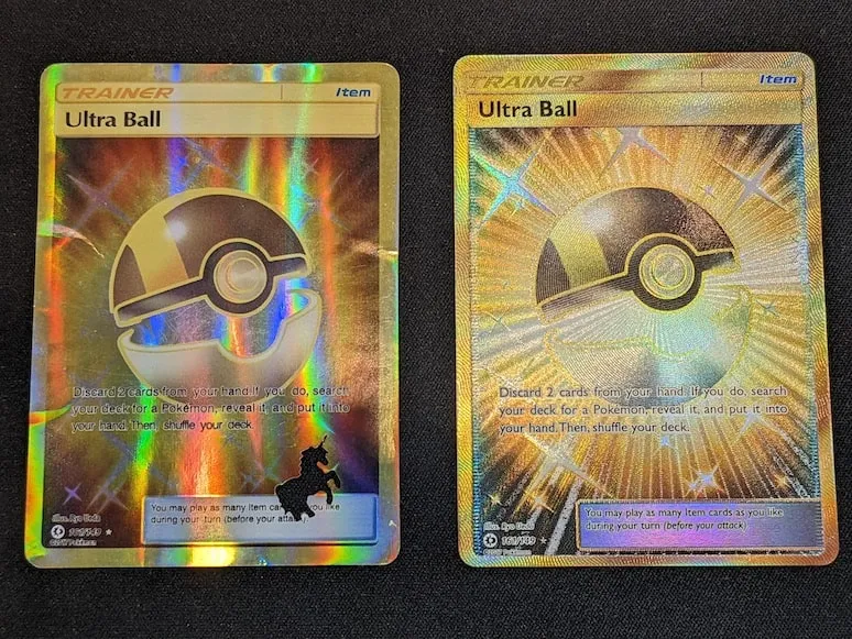 Comparison of real and fake Pokémon cards — part of Australia’s most popular hobbies for collectors